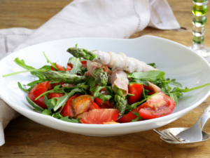 Gut Bacteria And Fiber 2 Asparagus on a fresh salad - what a great way to get your fiber!