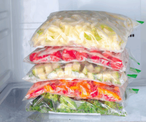 Freezer meals are an easy way to keep your chopped vegetables ready to go!