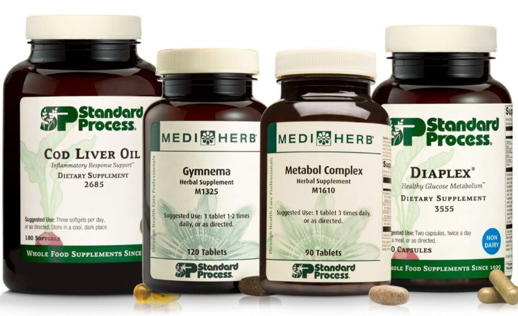 Cod Liver Oil, Gymnema, Diaplex, and Metabol Complex are some of our best supplements for anyone with blood sugar issues.