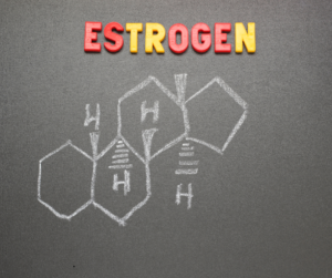 Estrogen is a steroid compound with 17 carbon bonds arranged as 4 fused rings.